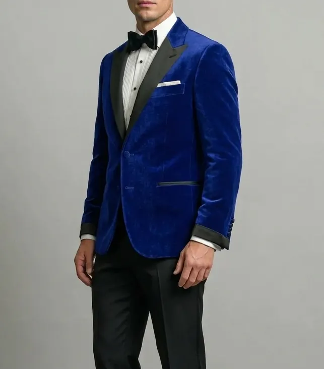 royal blue velvet tuxedo jacket men