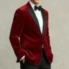 velvet tuxedo jacket red