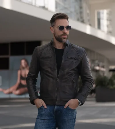 OOTD Street style with my new leather jacket @qswearsDo you like my autumn 🍂 look Yes or Not ⚠ (4)