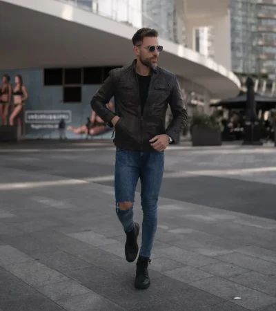 OOTD Street style with my new leather jacket @qswearsDo you like my autumn 🍂 look Yes or Not ⚠